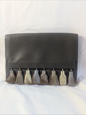 Rebecca Minkoff Tassel Clutch / Crossbody – Gray Leather